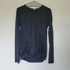 Athleta Black Long Sleeve Cycling Top